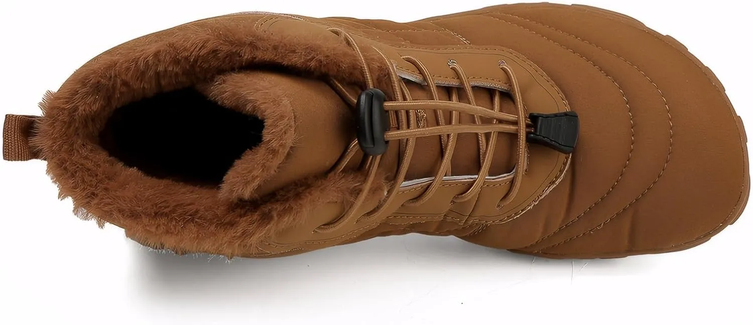 Winter Barefoot Shoes Snow Boots for Women & Men  Warm Fur Lined Hike Barefoot Footwear Lightweight Water-Resistant Ankle Boots