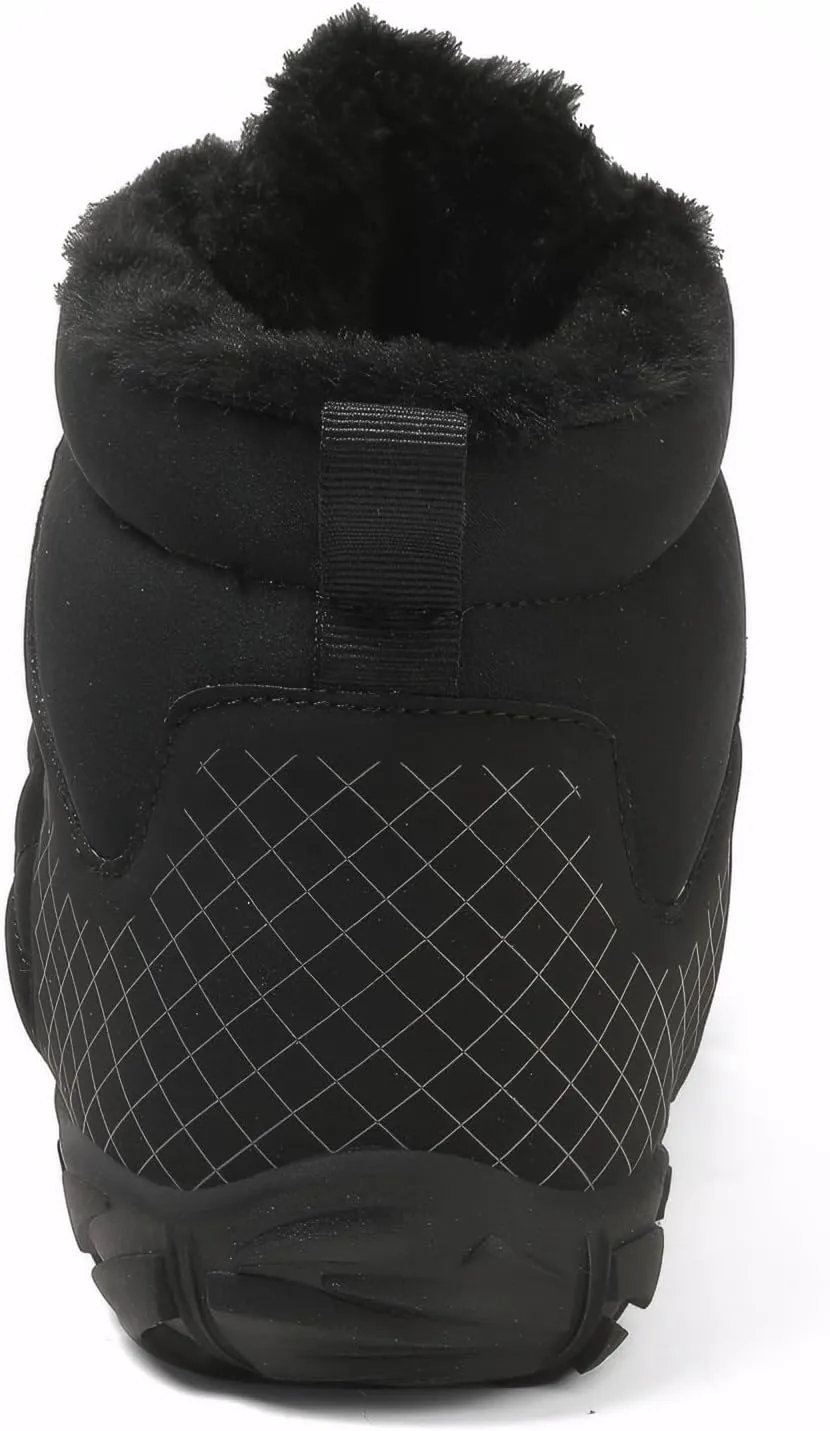 Winter Barefoot Shoes Snow Boots for Women & Men  Warm Fur Lined Hike Barefoot Footwear Lightweight Water-Resistant Ankle Boots
