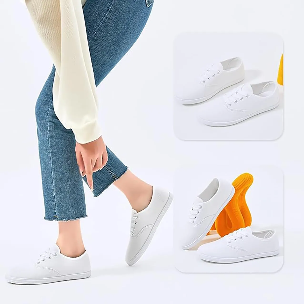 Women Canvas Sneakers Cute Walking Shoes Classic Canvas Shoes Comfort Lace Up Tennis Shoes Lightweight Textile Flats Shoes Foam Flat Shoes Biscuit Shoes