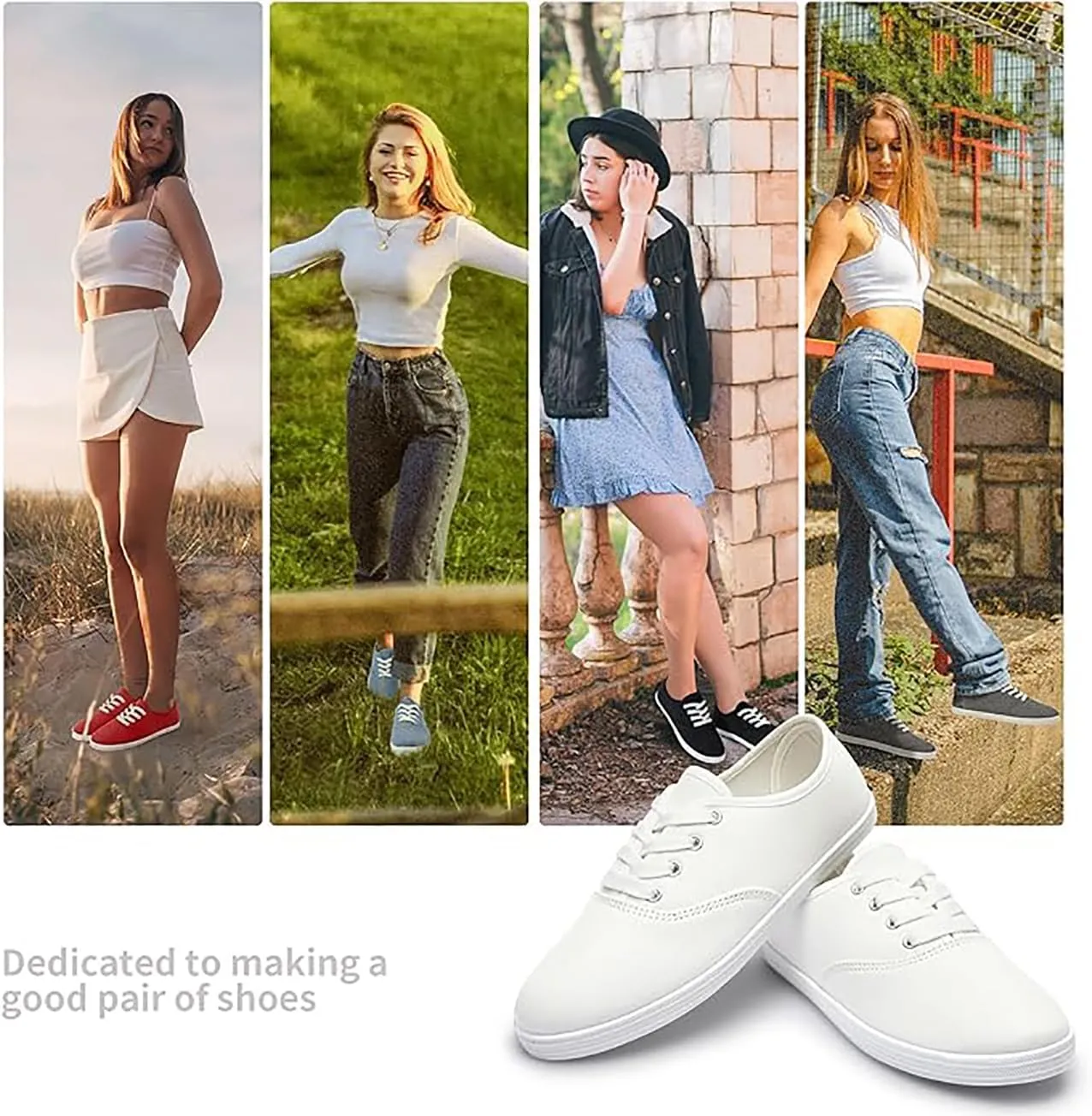 Women Canvas Sneakers Cute Walking Shoes Classic Canvas Shoes Comfort Lace Up Tennis Shoes Lightweight Textile Flats Shoes Foam Flat Shoes Biscuit Shoes