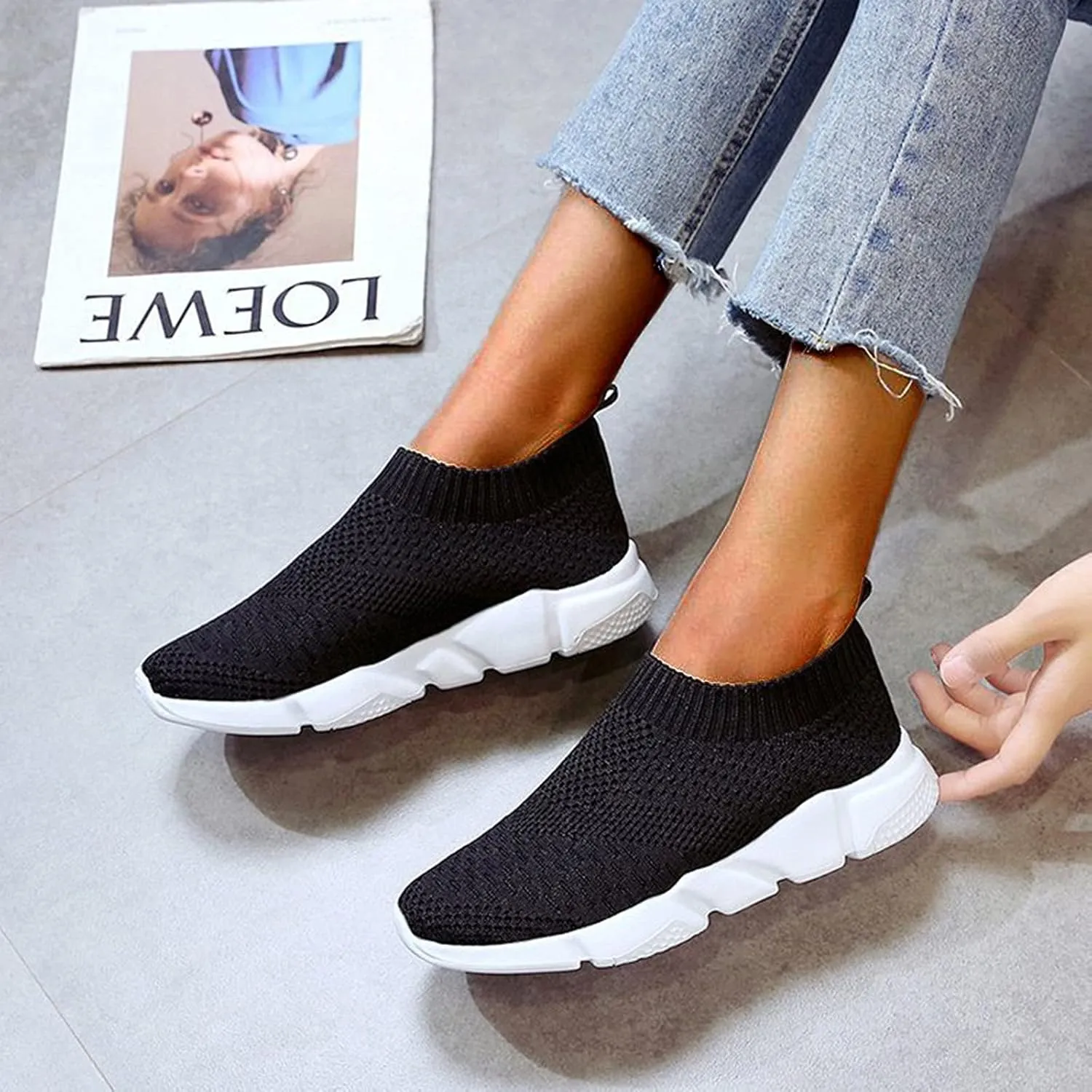 Women's Fashion Sneakers Returns Walking Shoes Women Wide Width Womens Athletic Shoes Size 9 Narrow Womens Fashion Sneakers Black and White Zapatos De Trabajo para Mujeres
