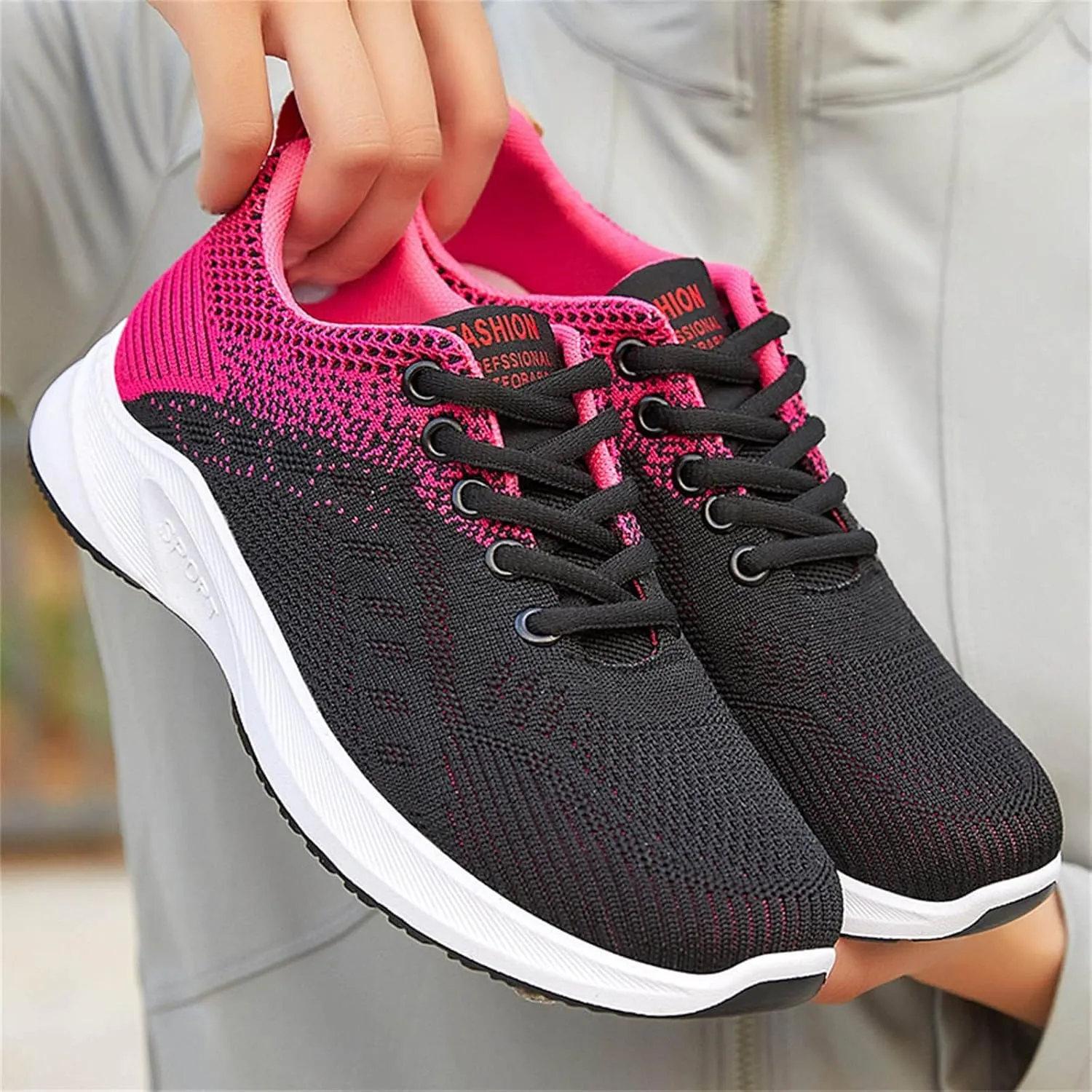 Women's Lace Up Road Running Shoes Wide Athletic Tennis Tennis Shoes Men Lightweight Business Casual Shoes White Sneakers Waterproof Tennis Shoe Cross Trainer Shoe