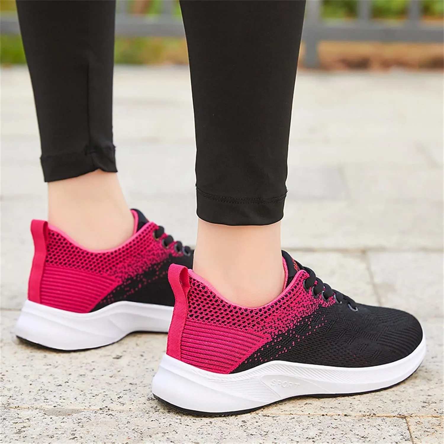Women's Lace Up Road Running Shoes Wide Athletic Tennis Tennis Shoes Men Lightweight Business Casual Shoes White Sneakers Waterproof Tennis Shoe Cross Trainer Shoe