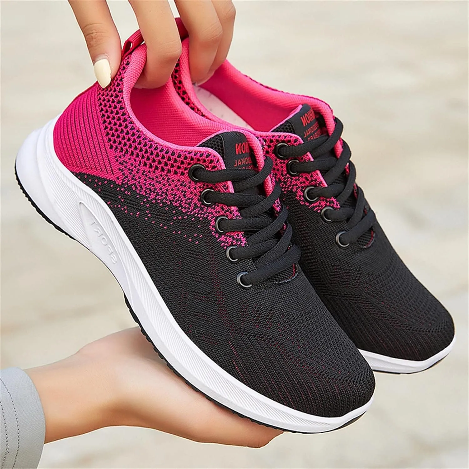 Women's Lace Up Road Running Shoes Wide Athletic Tennis Tennis Shoes Men Lightweight Business Casual Shoes White Sneakers Waterproof Tennis Shoe Cross Trainer Shoe