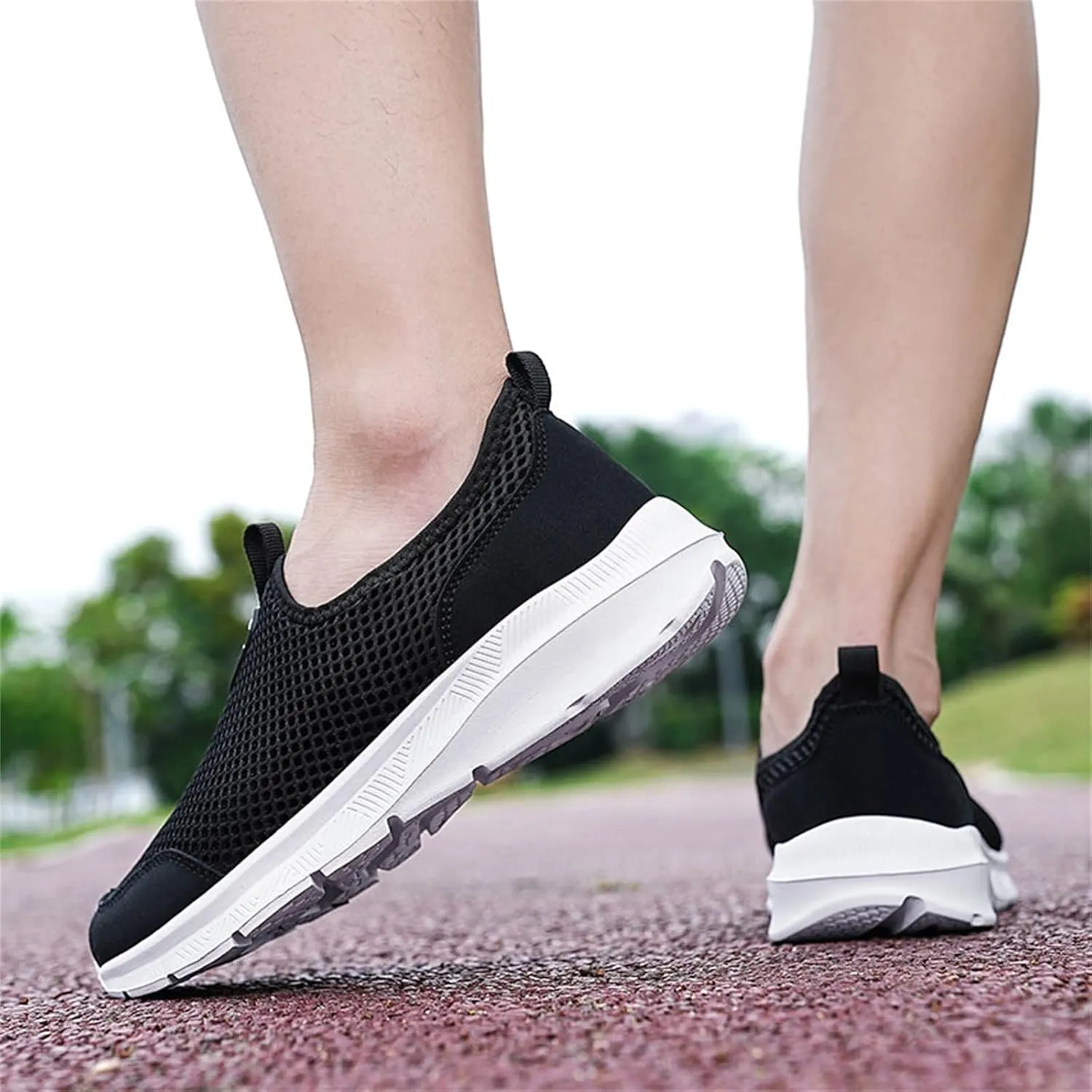 Womens Non Slip Work Shoes Slip On Water Resistant Womens Running Shoes Comfort White Casual Shoes Dress Sneakers White Tennis Shoe Cross Trainer Shoe