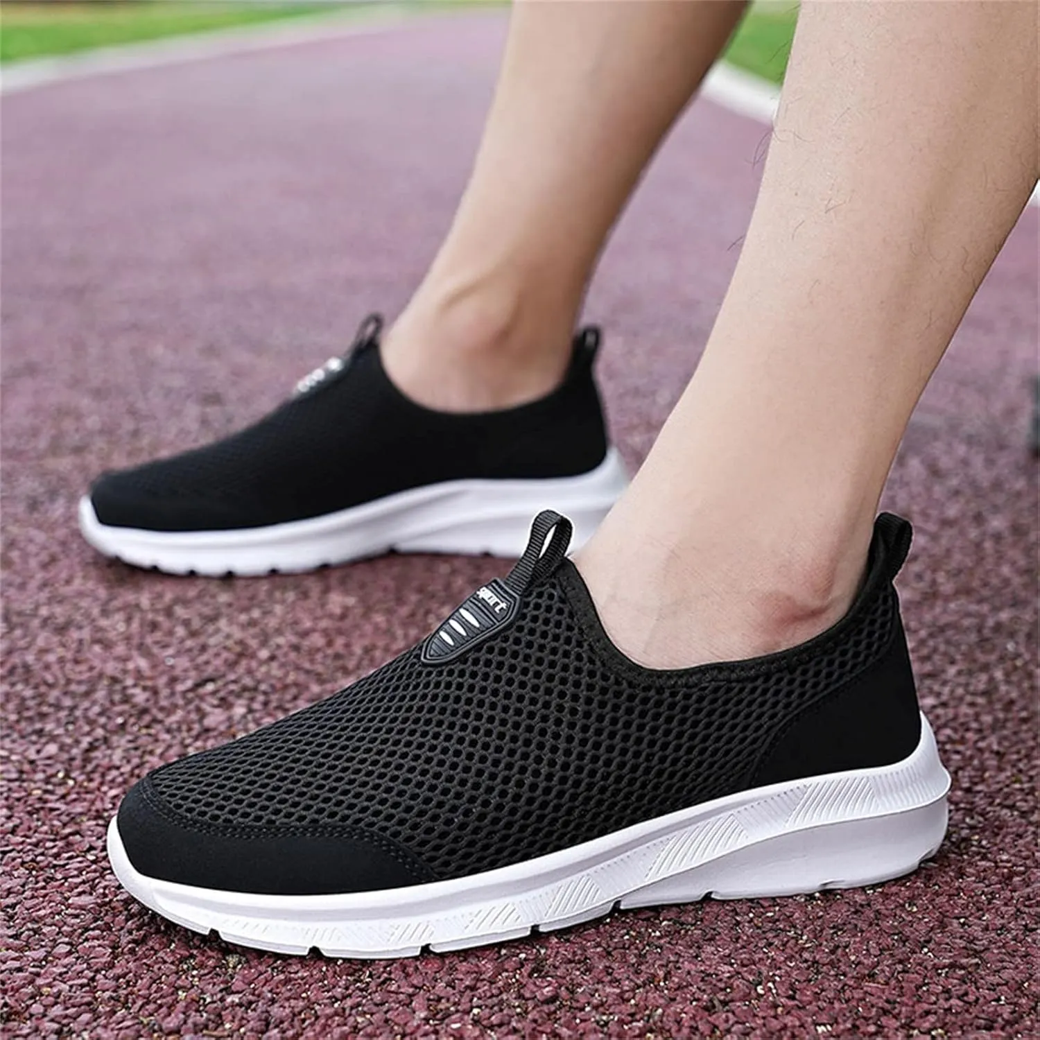 Womens Non Slip Work Shoes Slip On Water Resistant Womens Running Shoes Comfort White Casual Shoes Dress Sneakers White Tennis Shoe Cross Trainer Shoe