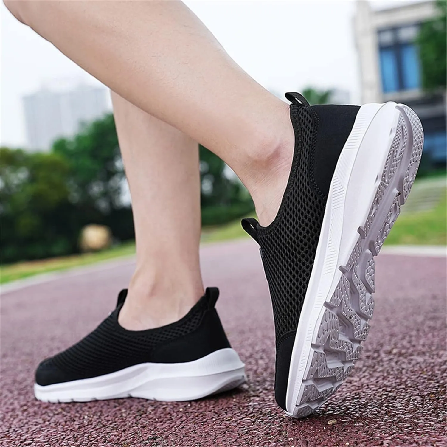 Womens Non Slip Work Shoes Slip On Water Resistant Womens Running Shoes Comfort White Casual Shoes Dress Sneakers White Tennis Shoe Cross Trainer Shoe