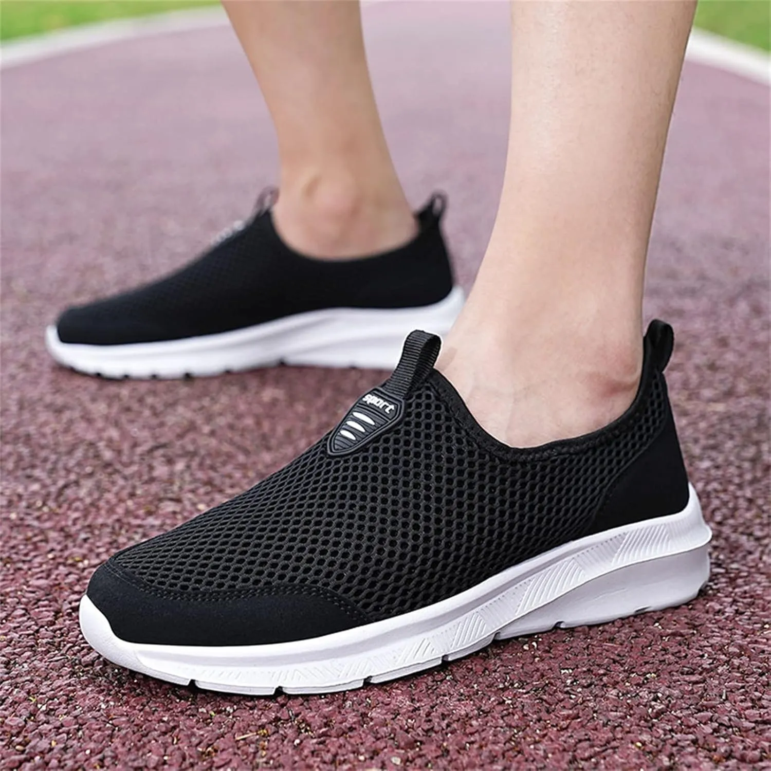 Womens Non Slip Work Shoes Slip On Water Resistant Womens Running Shoes Comfort White Casual Shoes Dress Sneakers White Tennis Shoe Cross Trainer Shoe