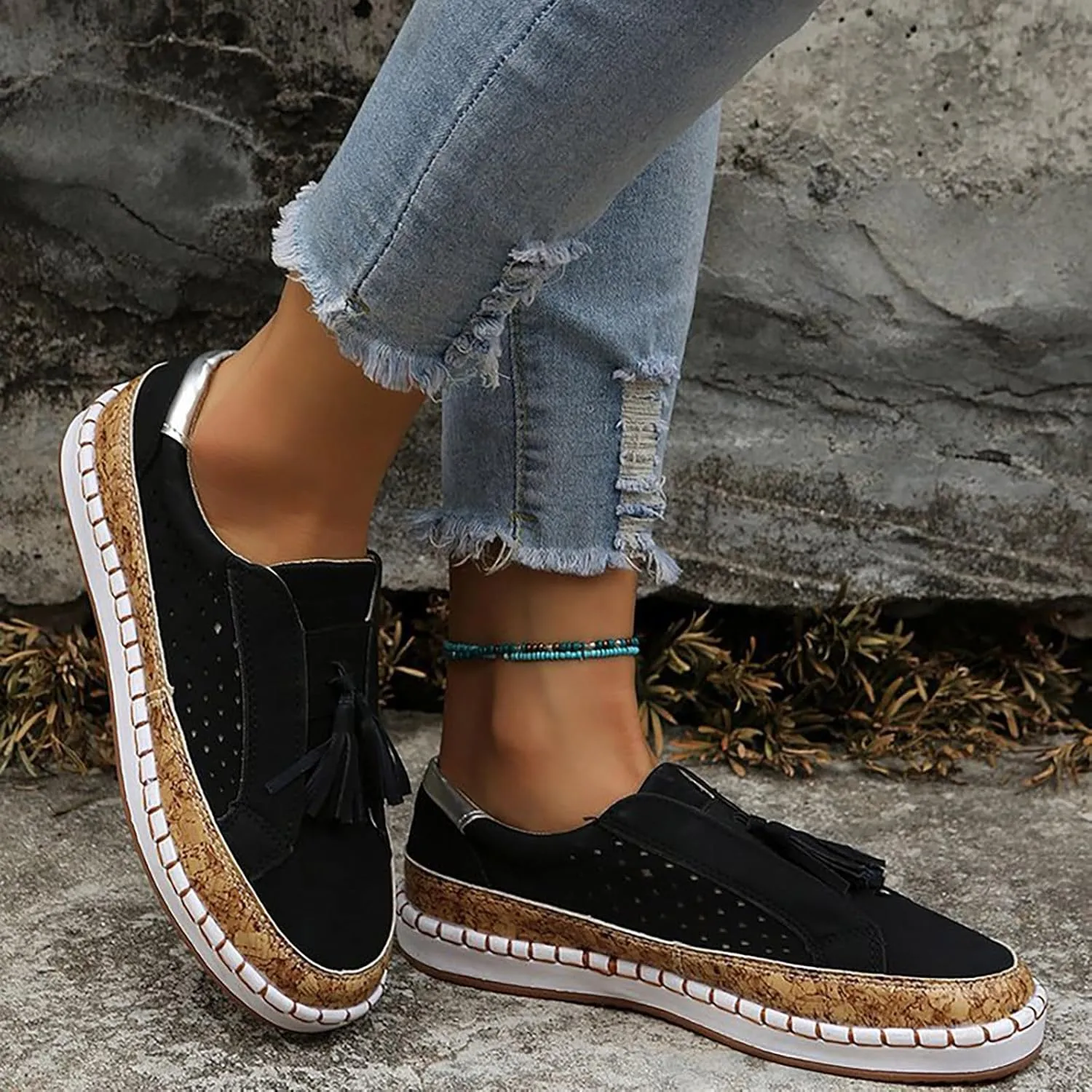 Womens Running Shoes Arch Support Casual Shoes for Fall Dress Sneakers Running Sneakers Comfortable Memory Foam Black Tennis Shoe Trainers Shoe