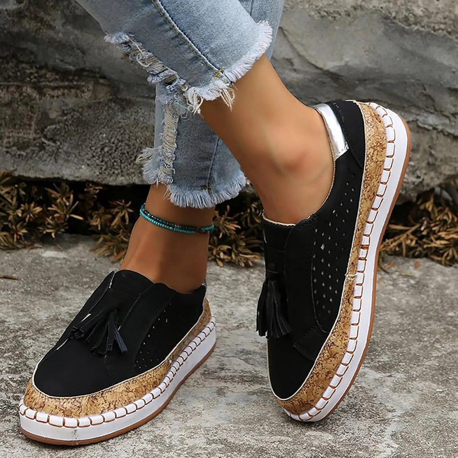 Womens Running Shoes Arch Support Casual Shoes for Fall Dress Sneakers Running Sneakers Comfortable Memory Foam Black Tennis Shoe Trainers Shoe