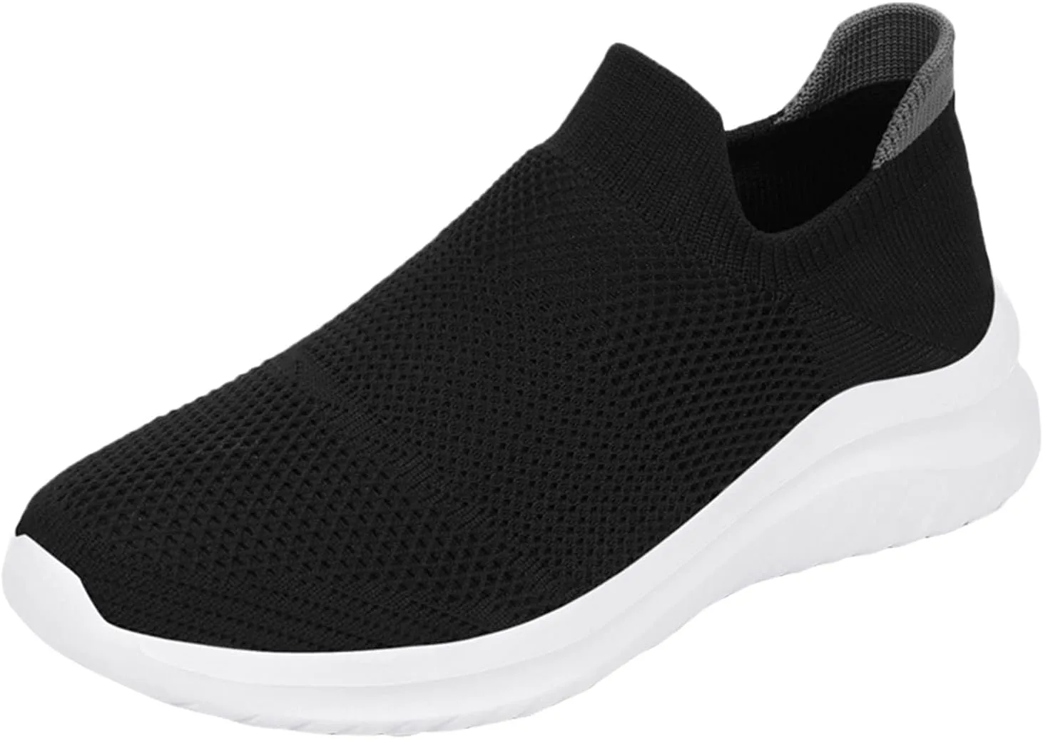 Womens Running Shoes Lightweight Tennis Shoes Non Slip Walking Shoes Women Lether Slip On Shoes Casual Wedge Sneakers Waterproof Tennis Shoe White Loafers