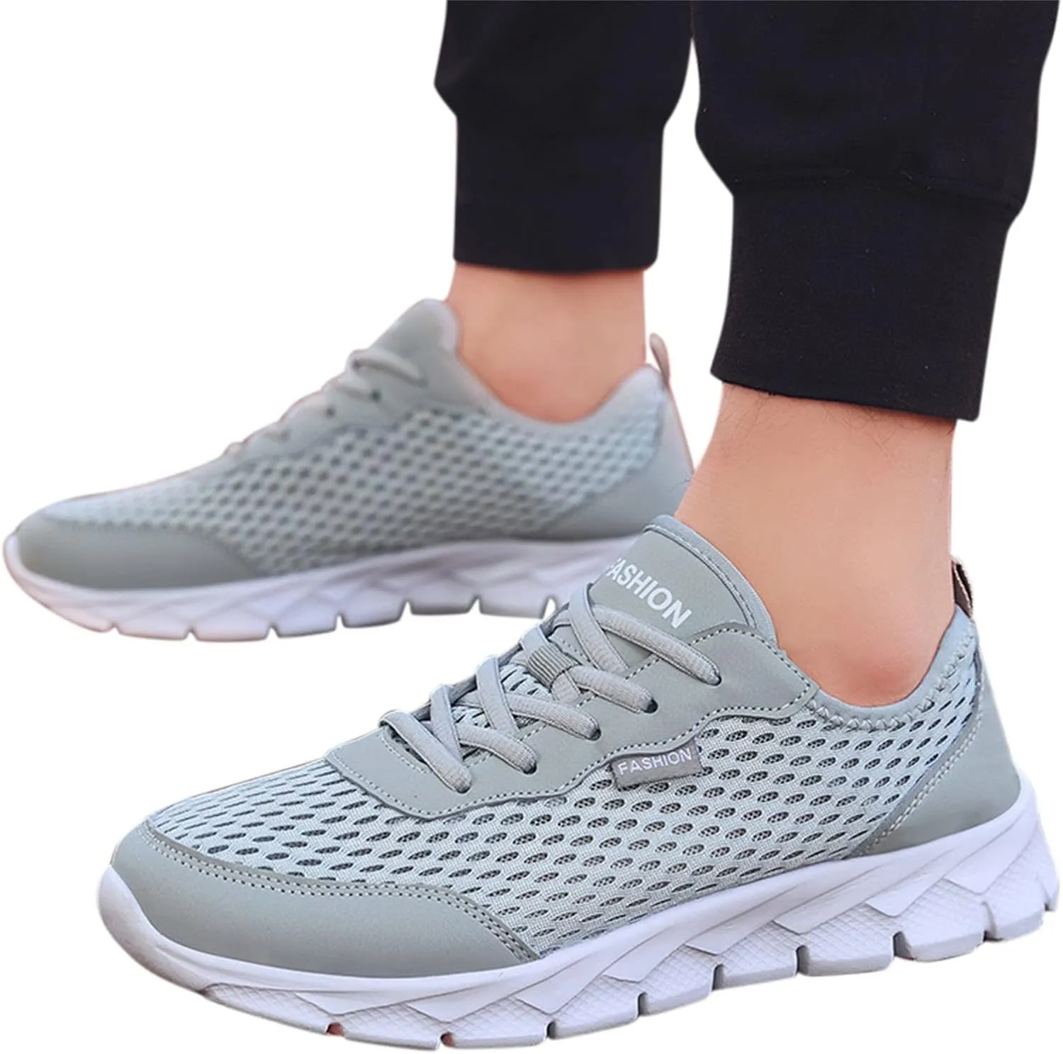 Women's Running Walking Tennis Shoes Comfortable Lace Up Mens Tennis Shoes Mesh Breathable Casual Slip On Shoes Dress Sneakers White Tennis Shoe Trainers Shoe