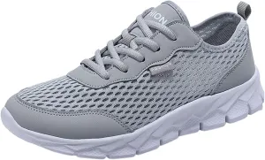 Women's Running Walking Tennis Shoes Comfortable Lace Up Mens Tennis Shoes Mesh Breathable Casual Slip On Shoes Dress Sneakers White Tennis Shoe Trainers Shoe