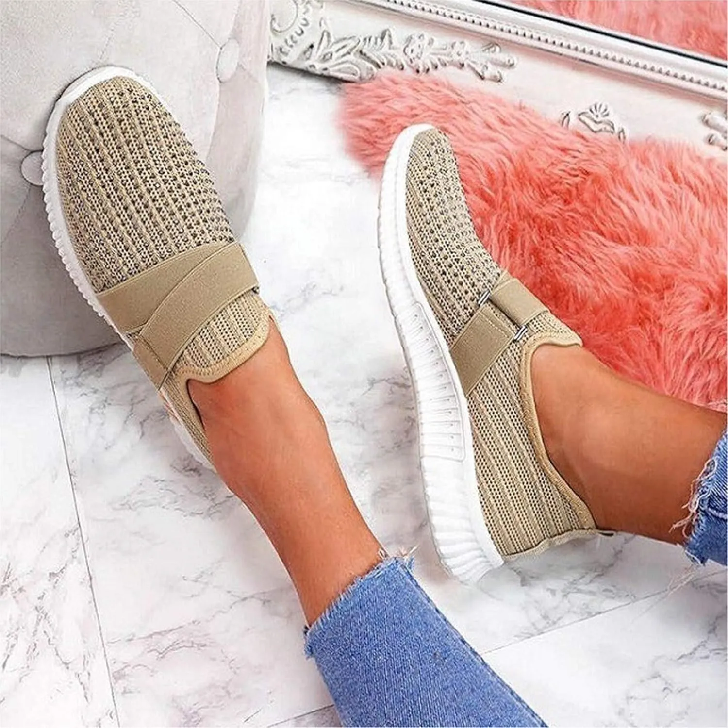 Women's Slip On Walking Shoes Running Comfortable Womens Running Shoes Wide Feet Men Casual Shoes Women Shoes Sneakers White Tennis Shoe Loafers Shoe