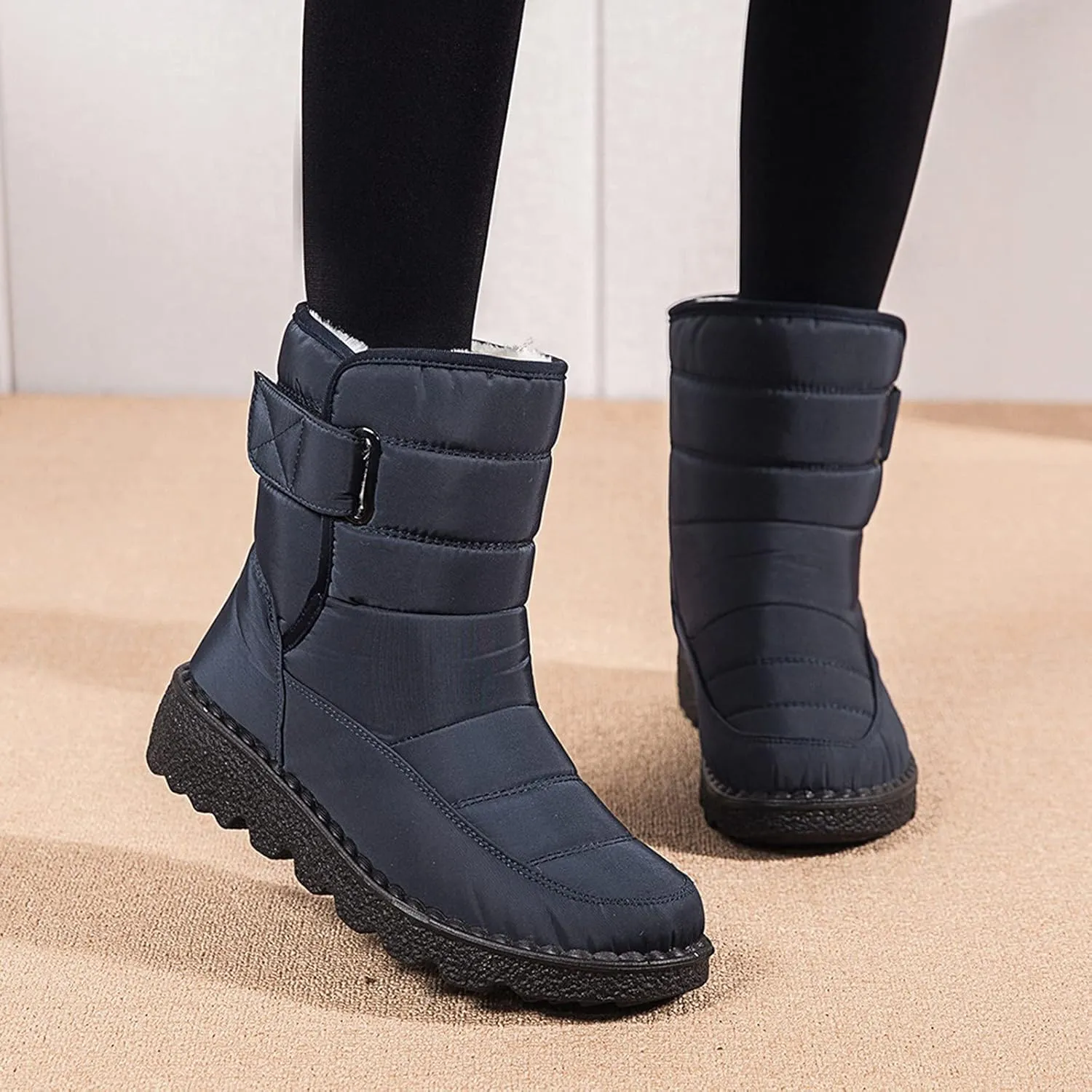 Women's Snow Boots for Winter - Short Outdoor Boots, Warm Lining