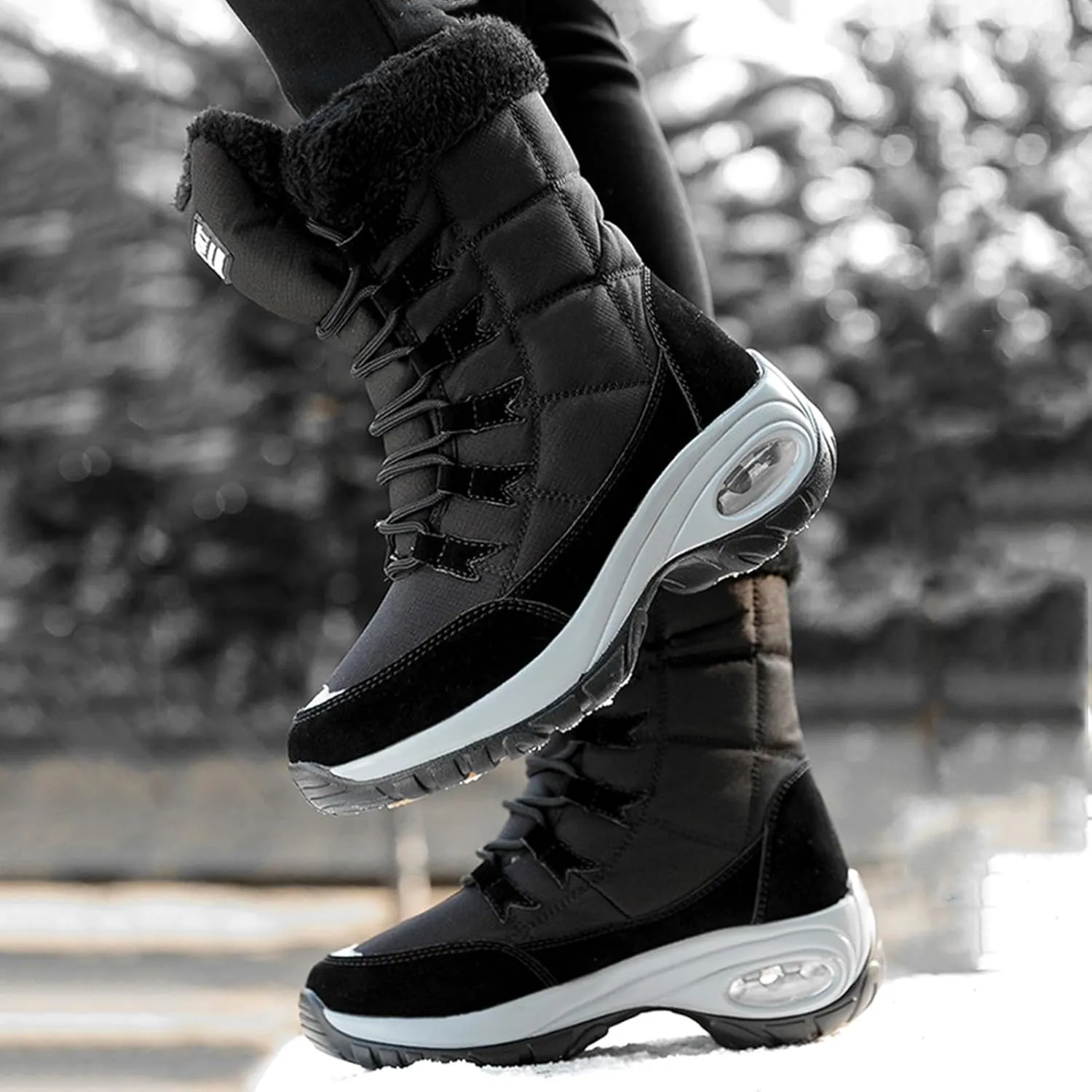Womens Snow Boots Waterproof Insulated,Outdoor High Top Cold-Weather Warm Winter Shoes for Women Fashion,Comfortable Hiking Fur Lined Ladies Winter Boots
