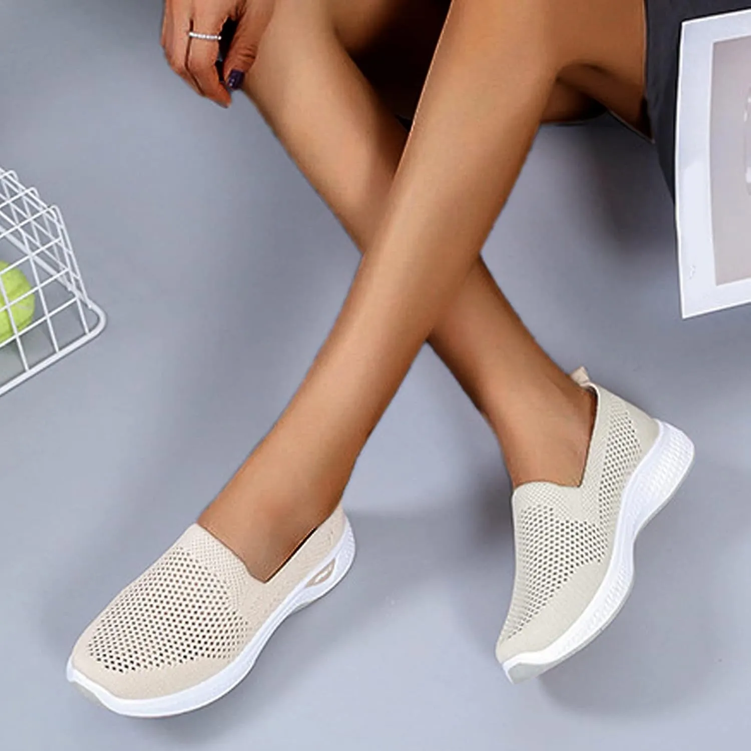 Women's Tennis Shoes Women Running Shoes Women's Slip on Walking Running Shoes Casual Fashion Comfort Sport Shoes