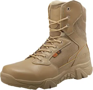 ZINERLIK Men's Tactical Boots High Top Hiking Shoes Lace Up Mountain Waterproof Military Boots Platform
