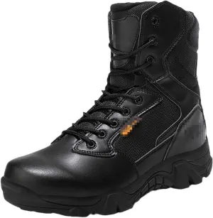 ZINERLIK Men's Tactical Boots High Top Hiking Shoes Lace Up Mountain Waterproof Military Boots Platform